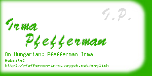 irma pfefferman business card